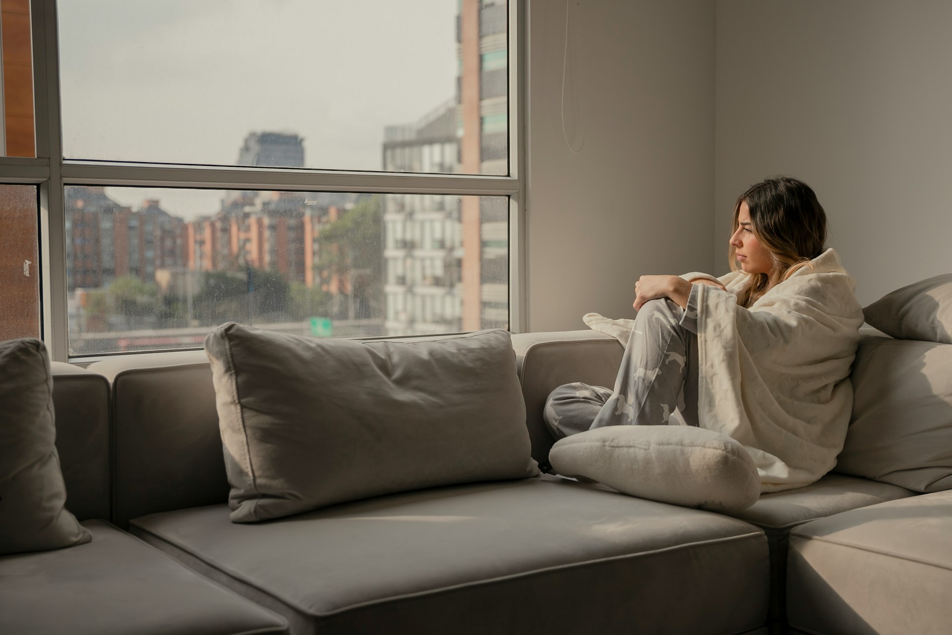 woman comfortable at home